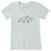 La vita è bella. Donna T-shirt a maniche corte Crusher-LITE Vee con tre uccelli, Grigio Nebbia