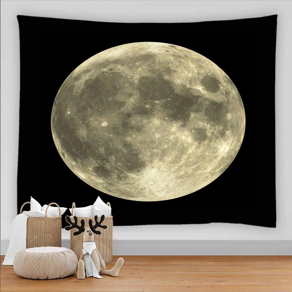 Universe Galaxy Beautiful Earth Moon Under Night Sky Printed Tapestry Wall Hanging Decoration Cloth Bohemian Hippie Tapestries