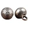 Handcrafting Solid Metal Silvering Bead Button for Chinese Cheongsam Traditional Carved Bead Buckle Clothing Accessories