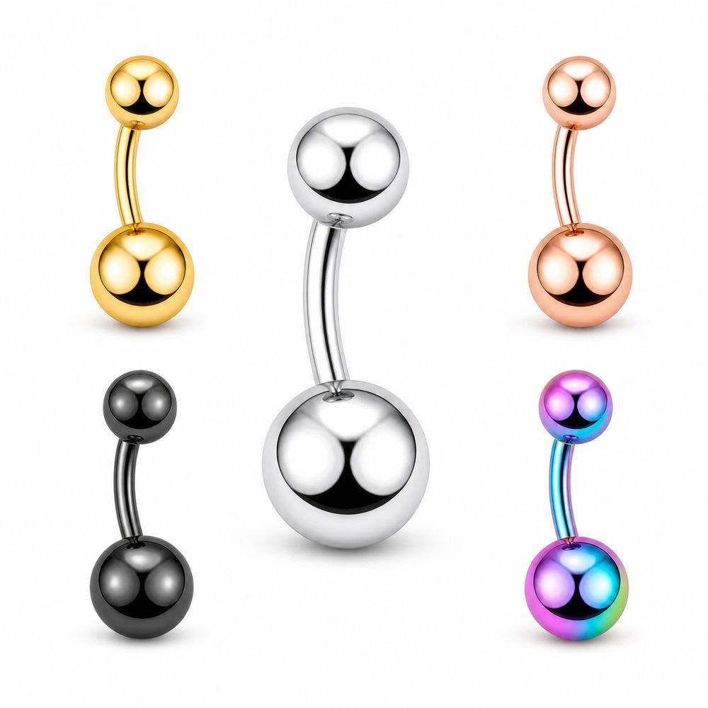 Titanium Alloy Navel Stud External Thread Body Jewelry F136 Navel Ring  Body Piercing