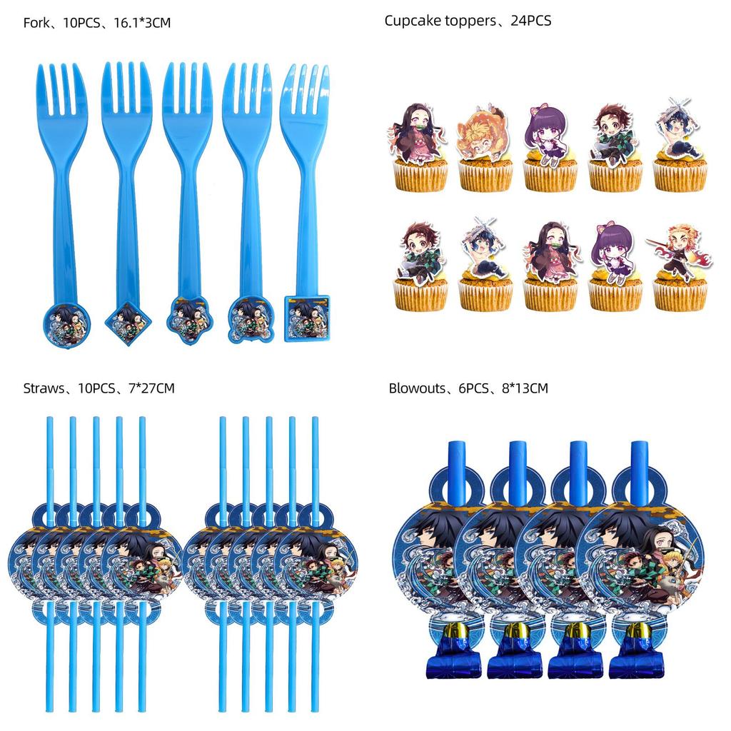 Impressive Demon Slayer Kids Birthday Party Decorations With Banners Balloons And Stickers