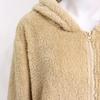 Winter New Loose Fuzzy Plush Women's Long Sleeve Hooded Zip Up Cardigan Coat for Europe America