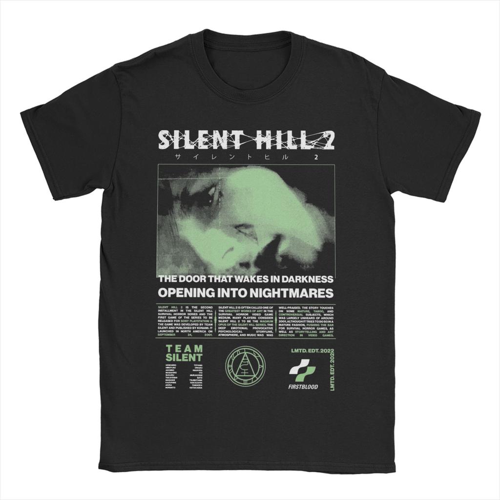 Herren Damen Silent Hill T-Shirts Horror Spiel Reine Baumwolle Kleidung Lässig Kurzarm Rundhals T-Shirts Übergröße T-Shirts
