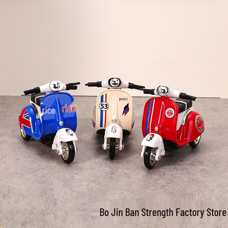 Retro Alloy Pull-Back Motorcycle Scooter Model Toy for Kids