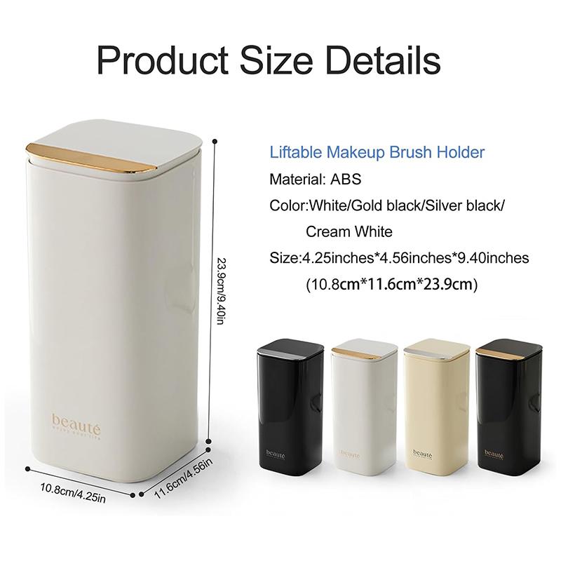 Automatic Lifting Makeup Brushes Holder Dustproof Makeup Brush Holder Desktop Makeup Tools Lipstick Eyebrow Pen Holder Container