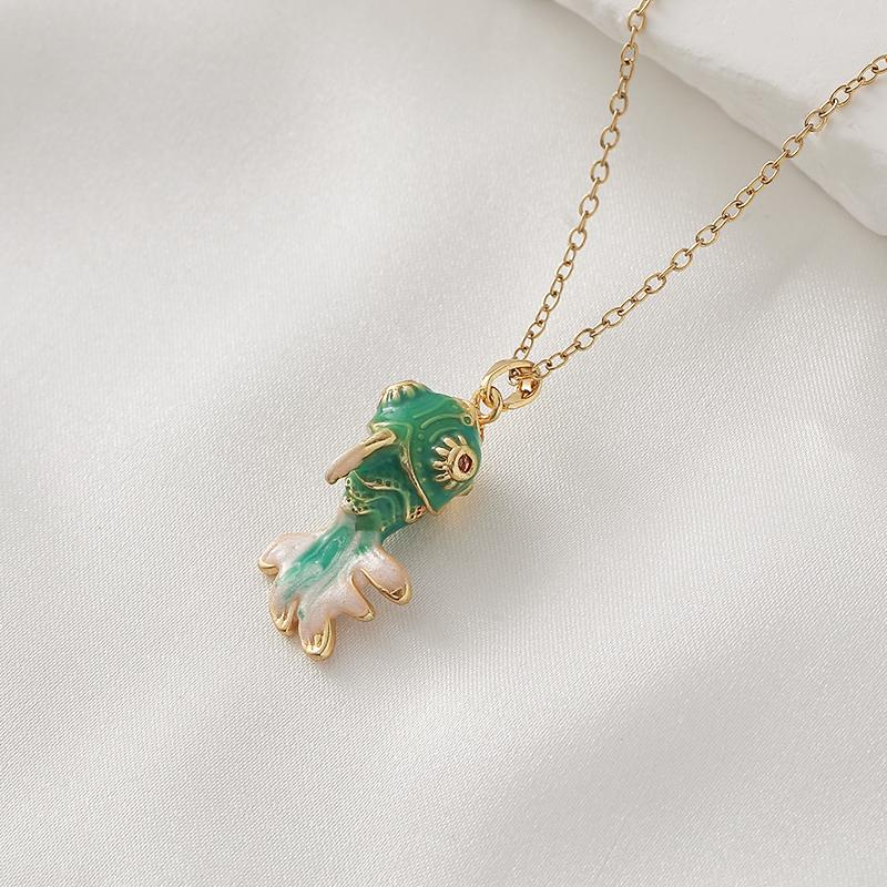 

Изысканное ожерелье-подвеска в виде маленькой рыбки океана для женщин из нержавеющей стали, персонализированная цепочка для ключицы, милое роскошное ювелирное украшение в подарок