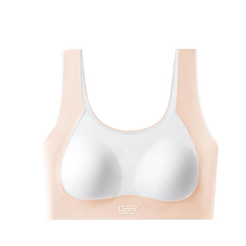 Nahtloser Ice-Silk-Bügelloser BH für Mädchen in der Mittel- und Oberstufe - Sport-Stoßfester BH
