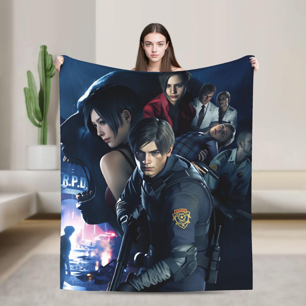 I  Leon Kennedy Blankets Residents Evils Soft Fluffy Plush Throw Blanket For Couch Chair Sofa Bed Flannel Bedspread Bed Cover