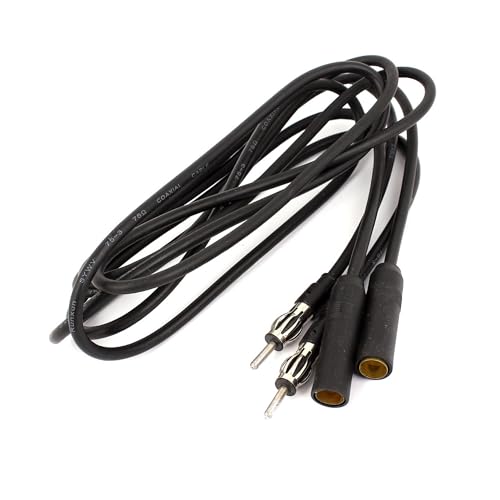 

Удлинительный кабель-разъем для FM-радиоантенны для автомагнитолы ABSOPRO для Ford, Chevrolet, Honda, Toyota, Nissan, BMW, черный, длиной 1,5 м (Набор из 2)