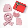 Winter Knit Hat Scarf Gloves Set With Insulated Thermos Cup Gift Box Christmas New Employee