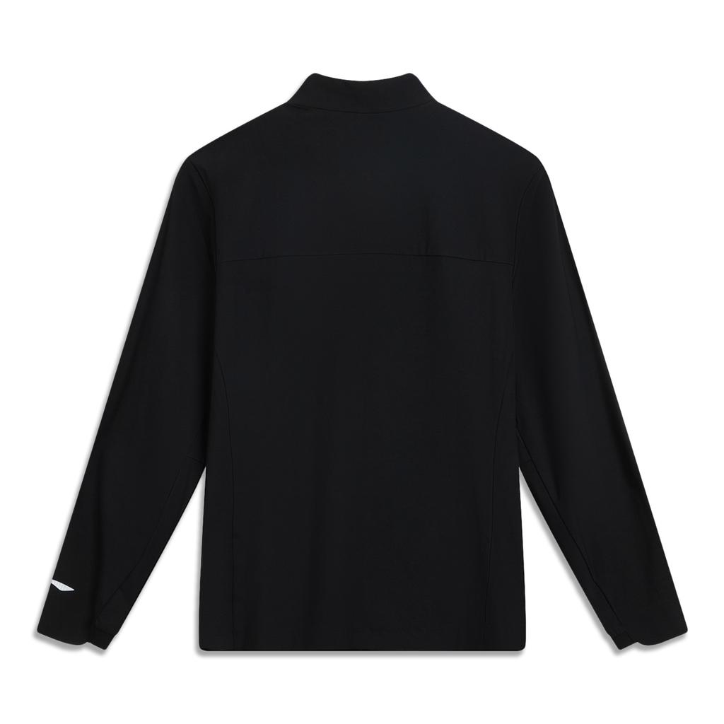 Li Ning Glory Series Casual Long Sleeve Stand Collar Reflective Logo Knitted Sports Jacket Men Jackets Black AWYV017-1