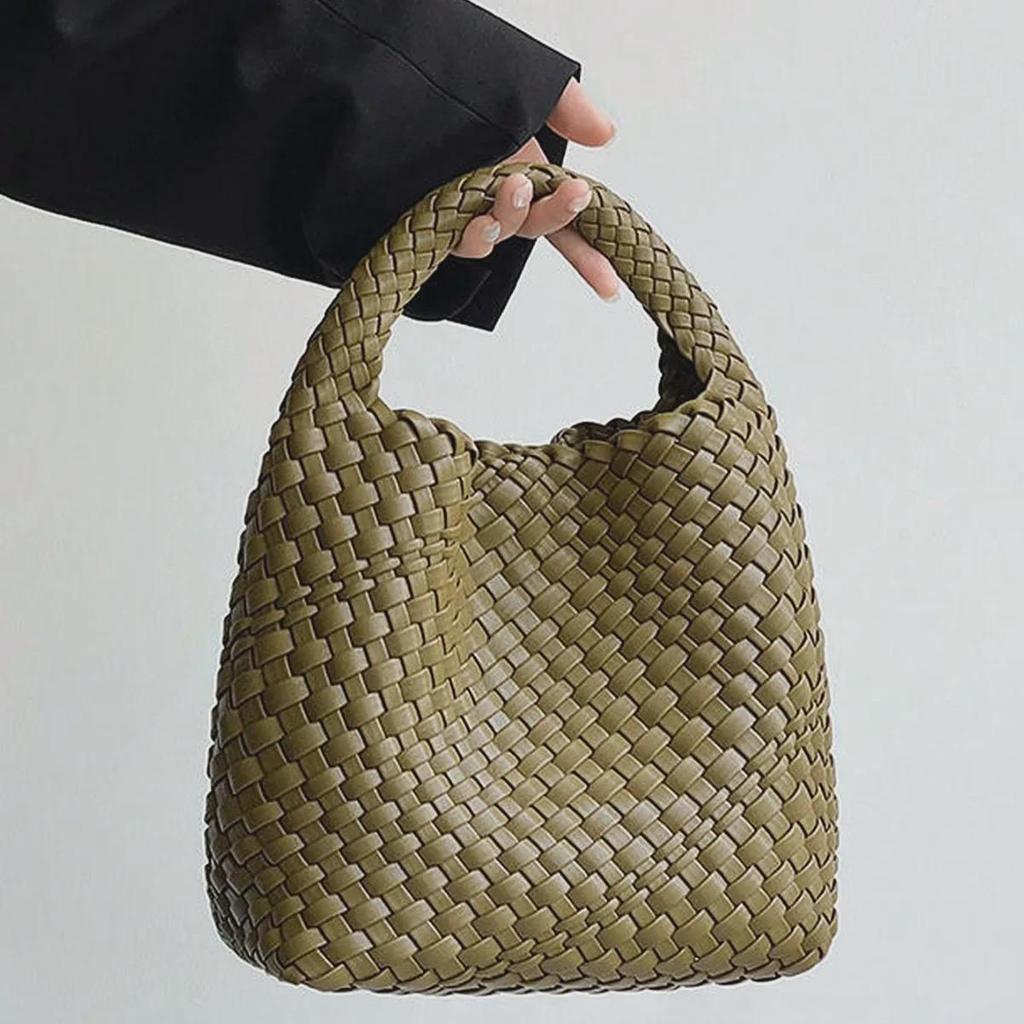 Borsa a spalla intrecciata in stile retrò Maillard: Borsa a mano alla moda e compatta
