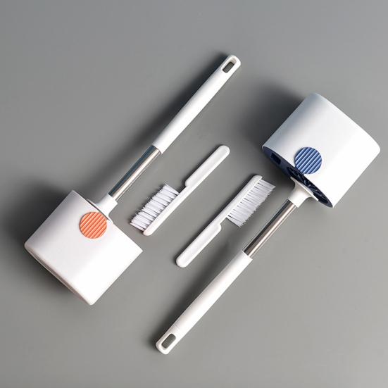 1 Set Toilet Brush Easy To Use with Base Universal Extended Grip Wall-mounted Cleaning Brush for Home