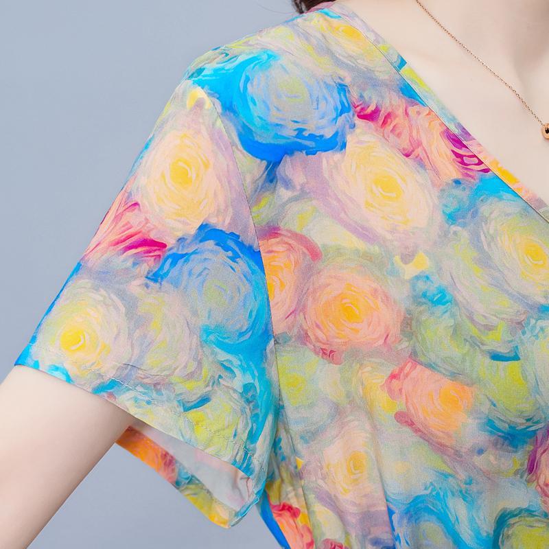 Elegant Women Dresses Summer Plus Size Vintage Clothes Short Sleeve Casual Long Dress
