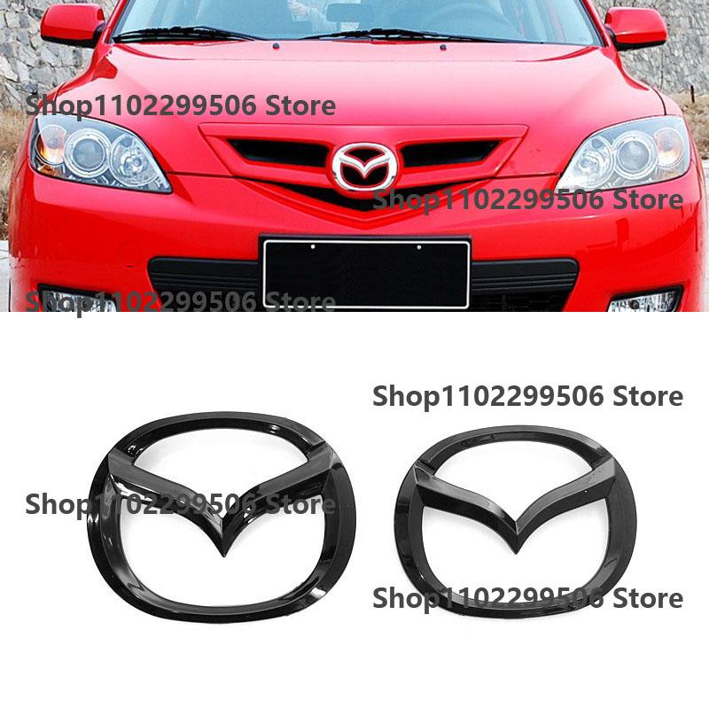 Plastic Car Front Trunk Emblem for Mazda 3 Logo Steering Wheel Badge 3D Body Replaced Sticker Rear Tail Refitting Decoration GF2