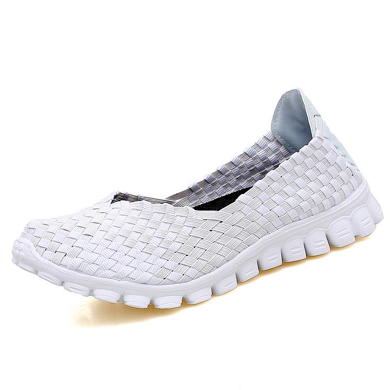 Autumn New Handwoven Shoes Elastic Casual Shoes Hollow Versatile Overshoes Women