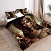 Juego de Cama Estampado Bellezas Egipcias Impreso en 3D Estilo Exótico Misterioso Juego de Funda Nórdica Suave Cómodo Funda de Edredón Funda de Almohada