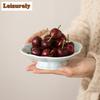 Chinese Hibiscus High Foot Fruit Dishes Aesthetic Cake Display Stand Plates for Food Household Hospitality Dishes Decoration