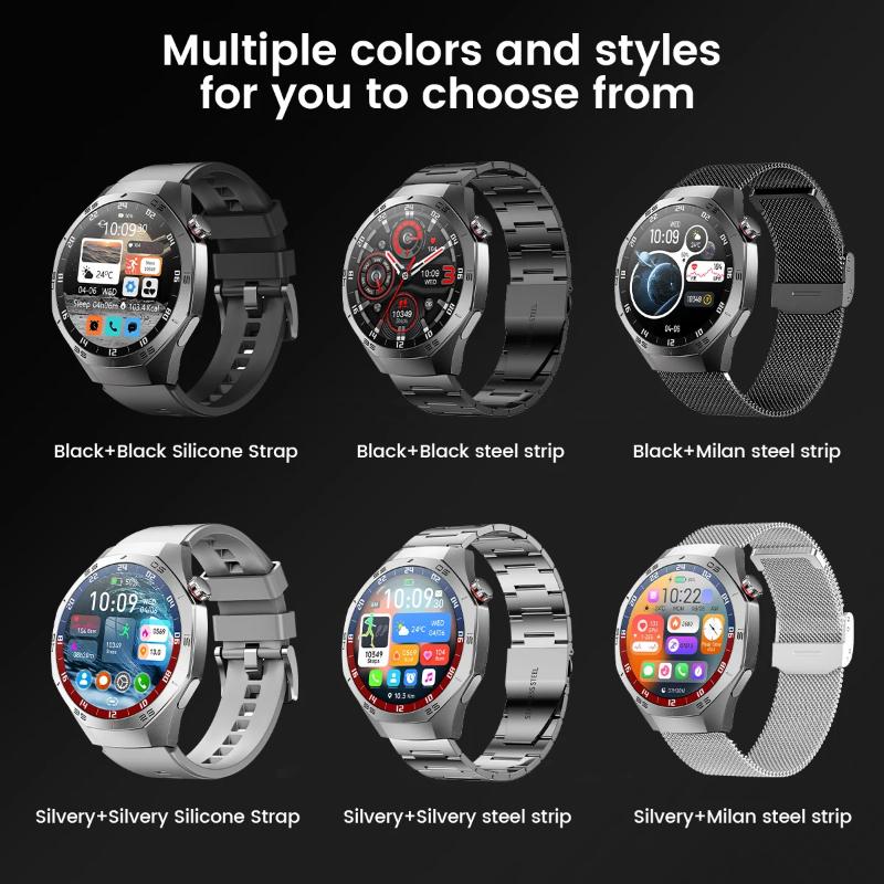 2025 Nouvelle Montre Connectée Homme Tracker GPS Écran AMOLED HD Fréquence Cardiaque Appel Bluetooth NFC Étanche Sports Extérieur Fitness Montre Connectée