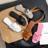 Slippers Women's Outer Wear 2025 New Summer Fashion Versatile Flat Bottom One-word Beach Travel Sandals