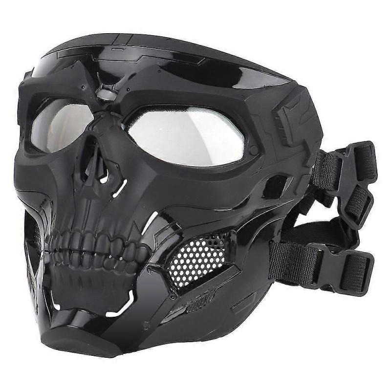 Neue Skull Taktische Schutzmaske Outdoor Riding Persönlichkeit Sanddichte Maske Atmungsaktiv Gesicht War Game Kappe Stoßreduzierung Vollgesichtsschutzkappe 1 Stück