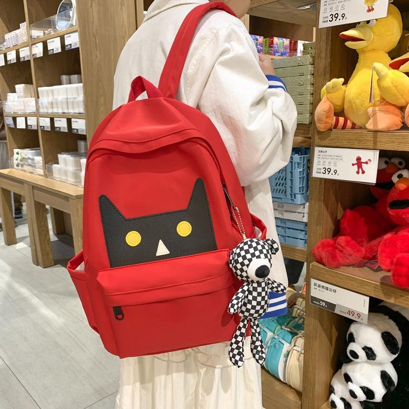 Fashion Kitten Backpack Contrasting Colors Cute Large Capacity College Student Schoolbag Commuter Computer Backpack Female