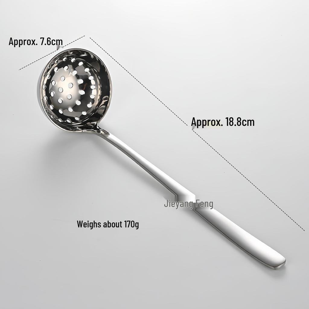 304 Stainless Steel Hammered Texture Soup Ladle - Long Handle for Hotel or Home Use