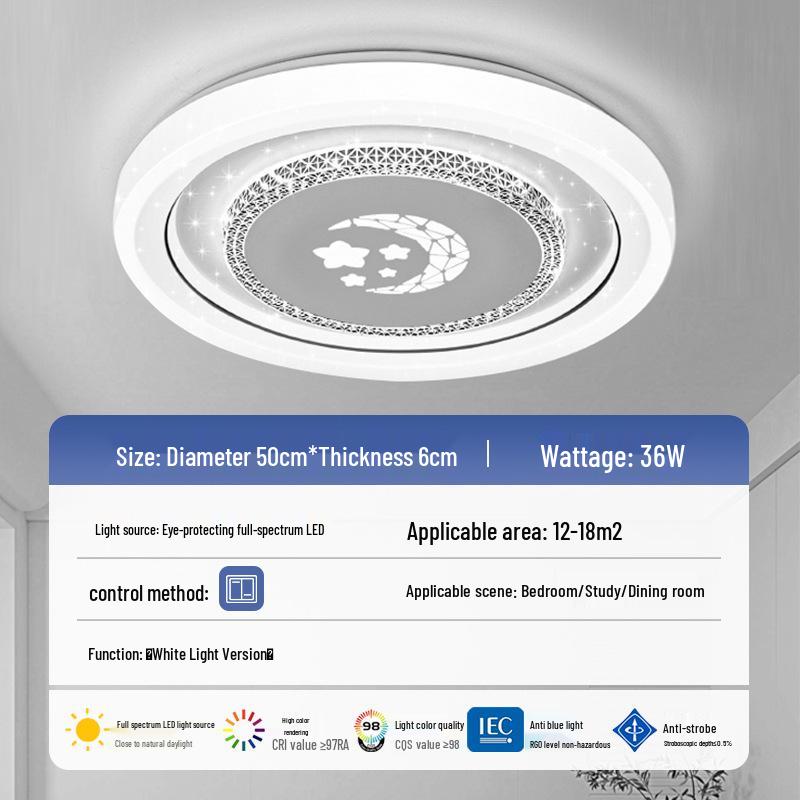 2025 Modern Minimalist LED Ceiling Light for Master Bedroom & Kids' Rooms - Full Spectrum Eye Protection