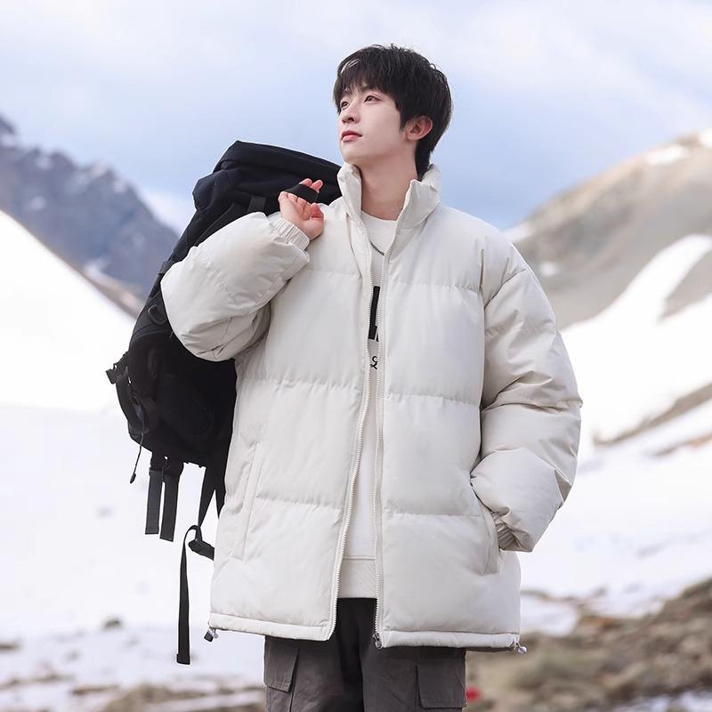 Daunenjacke für Herren Neu Winter Locker Plus Baumwolle Verdickt Warm Stehkragen Kälteabweisende Kleidung Jacke