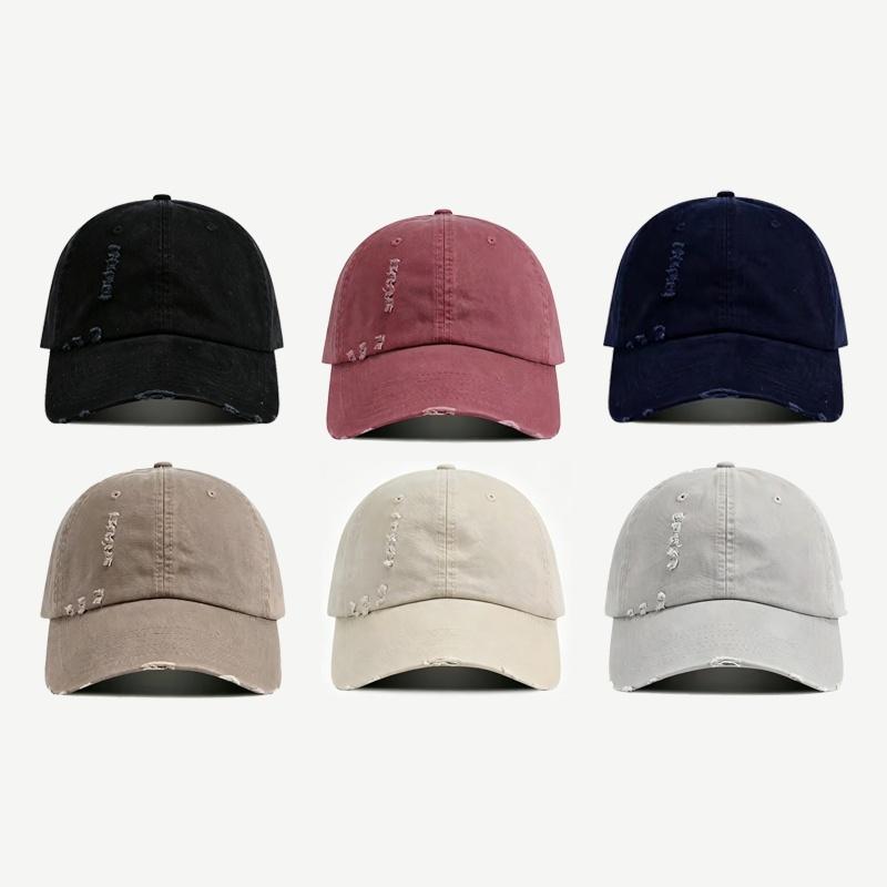 Hot Sale Women's Ripped Baseball Cap Soft Adjustable Brim Face-Slimming Spring and Summer Stylish for Students Unisex Sun Hat