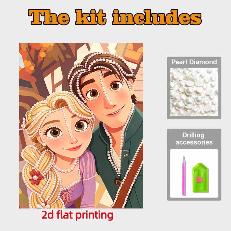 Disney Pearl Art Painting Rapunzel Flynn Rider Home Wall Decor Art Crafts Handmade DIY Adult/Beginner Gift Creative Home Decor Frameless Wall Art Kit