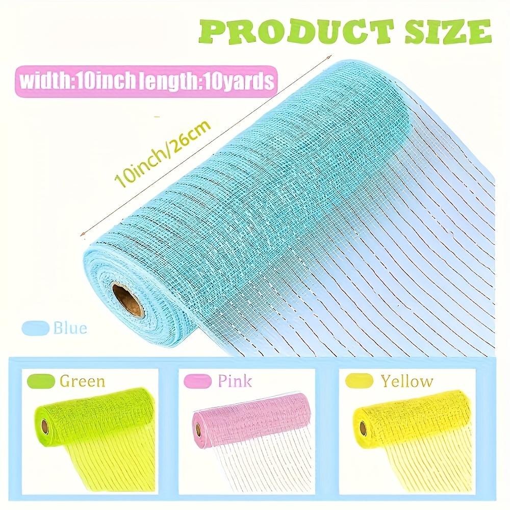 4 Stück Dekorative Netz Vierfarbkombination Foliennetzbandrollen, 10 Zoll Breite, 30 Fuß 1 Rolle für Kranzherstellung, Türhänger Bastelbedarf Party
