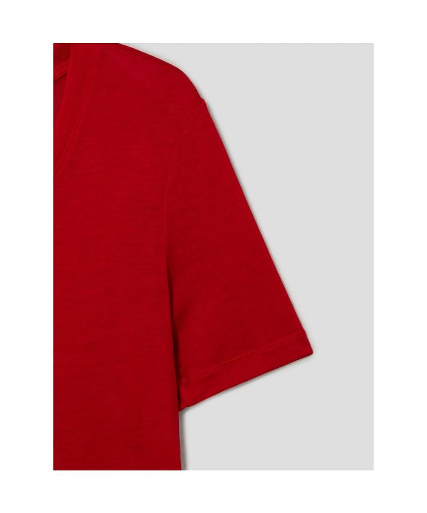 Anggae Scoop Neck Short Sleeve Tshirt Red