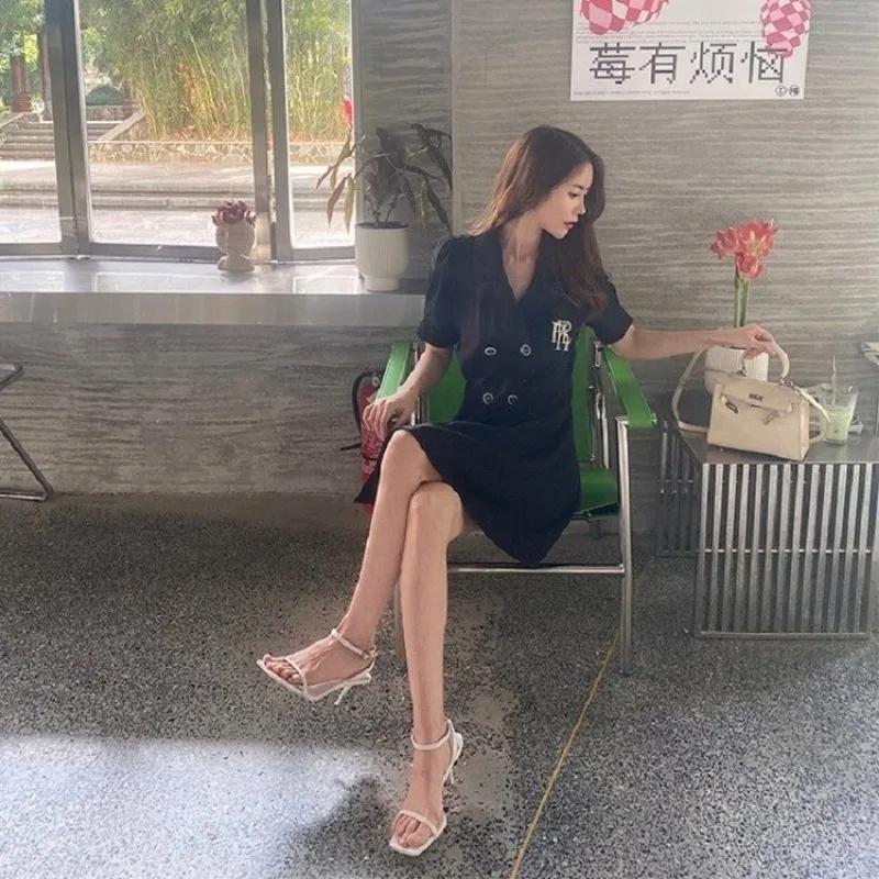 Fashion Shoes for Women Buckle Strap Solid Women's Sandals Peep Toe Thin Heels Super High Pump Women Square Toe Heeled Sandals