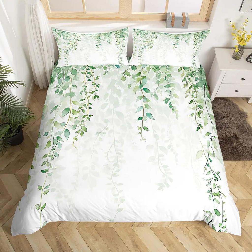 Akvarellgradient Påslakan Queen Abstrakt Körsbärsblom Sängklädesset Natur Botaniskt Täcke Mjukt Boho Quiltöverdrag
