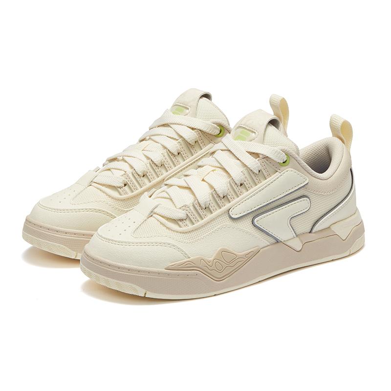 FILA Fusion Nollie Casual Versatile Lace-Up Quick-Dry Low-Top Skate Shoes Women sneaker White Brown T12W432301FPA