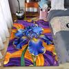 "Elegant Blue Iris Flower Carpet with Vibrant Purple and Orange Design" Suitable for Use As an Anti-slip for Living Room Bedroom Sofas