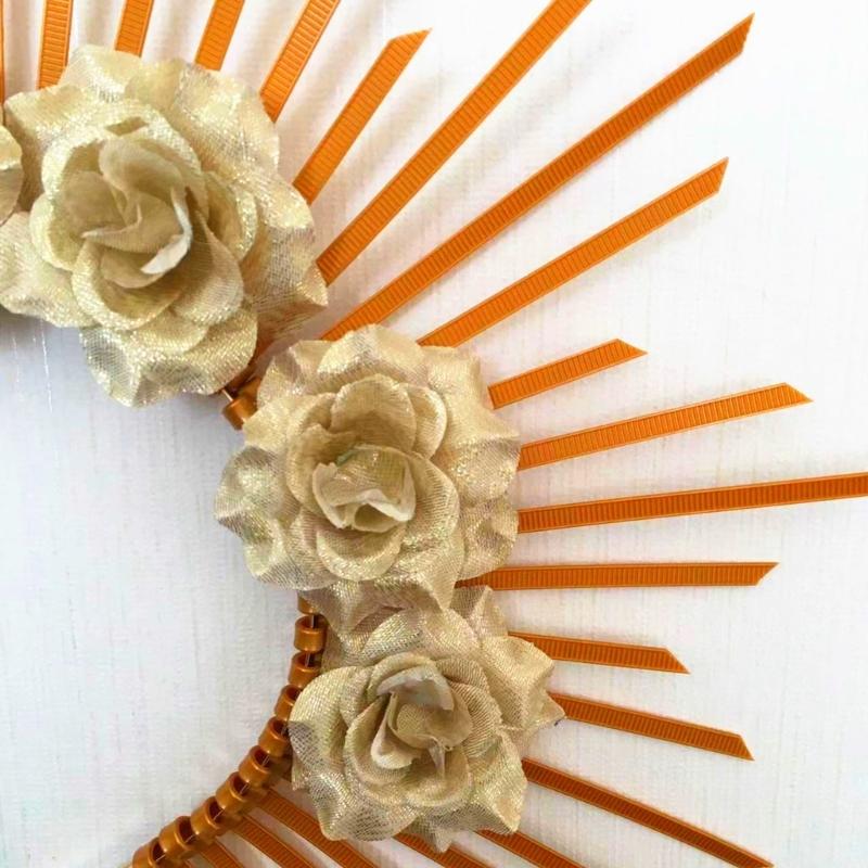 Cerc de păr cu flori steampunk, costum de Halloween gotic întunecat, piesă de cap cu țepi, bentiță punk artistică reglabilă