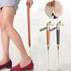 32cm Metal Shoe Horn Long Portable Shoe Lifter Shoe Puller Wood Handle Shoehorn  Women Men