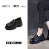 Retro British small leather shoes women's 2025 new round head thick heel platform loafers versatile one-pedal shoes