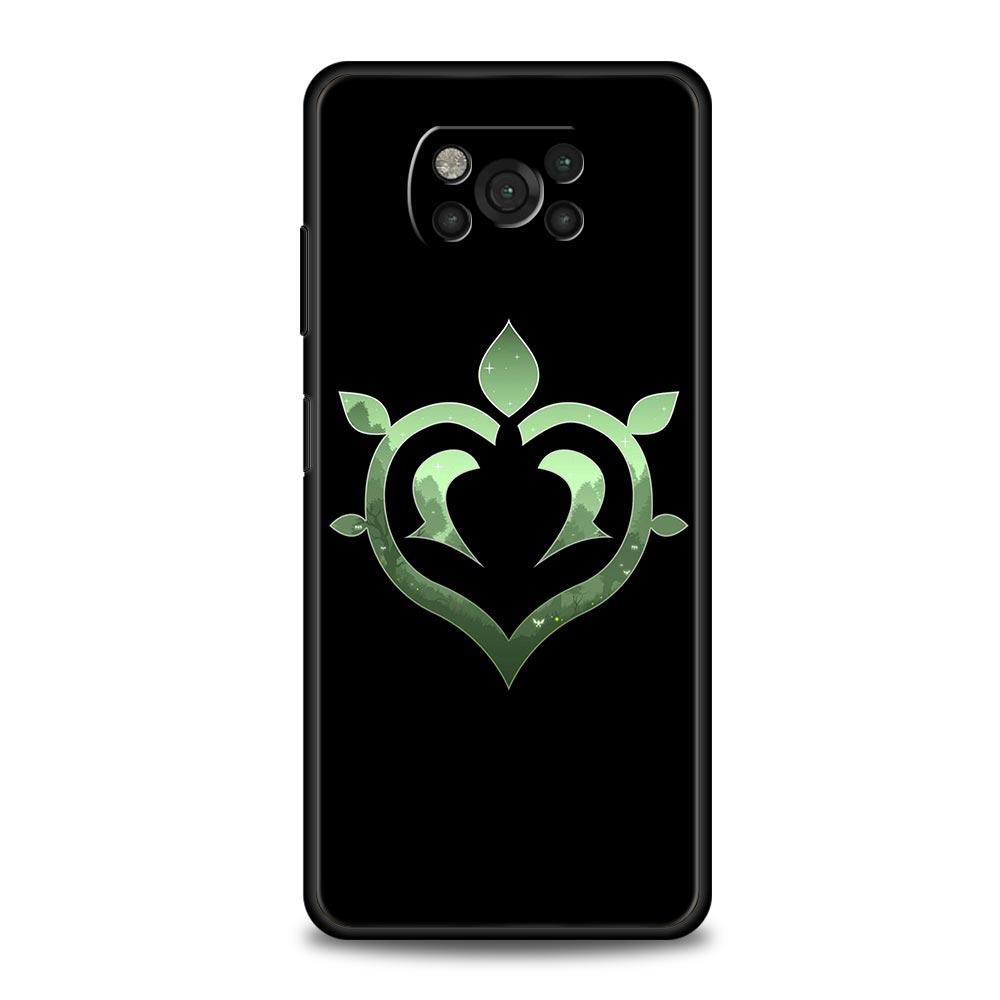 Cute Genshin Impact Logo For Xiaomi Mi Poco X3 NFC M3 F3 M4 X4 Pro Case 5G Note 10 Lite 11 11T 10T 11X 12 Pro 9T 11i Phone Cover