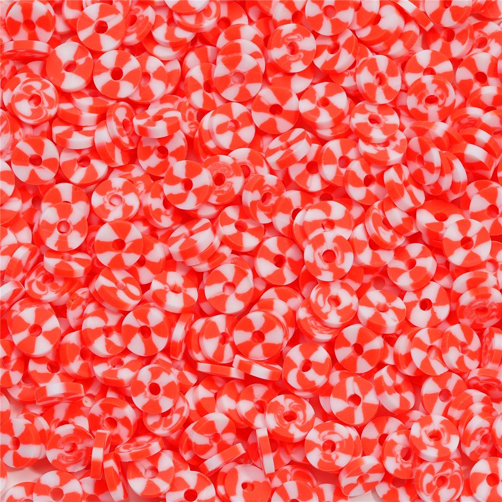 350pcs 6mm Flat Round Polymer Clay Beads Loose Spacer Beads for Jewelry Making DIY Needlework Bracelet Necklace Accessories
