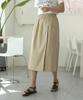 Ppaeppae All-Elastic Linen Touch 3/4 Wide Secret Skirt Pants