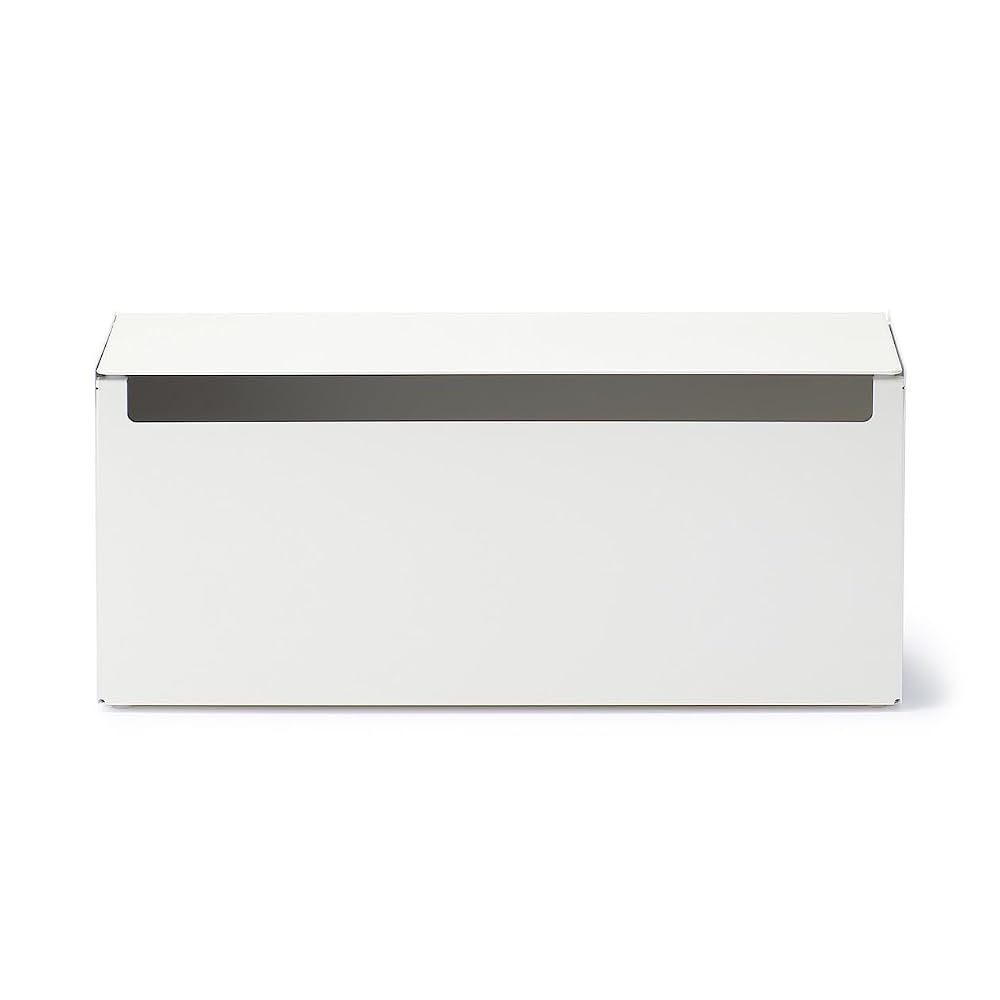 MUJI Steel Tap Storage Box Flap Type White Gray 32x10x14cm Cable Box Storage Box