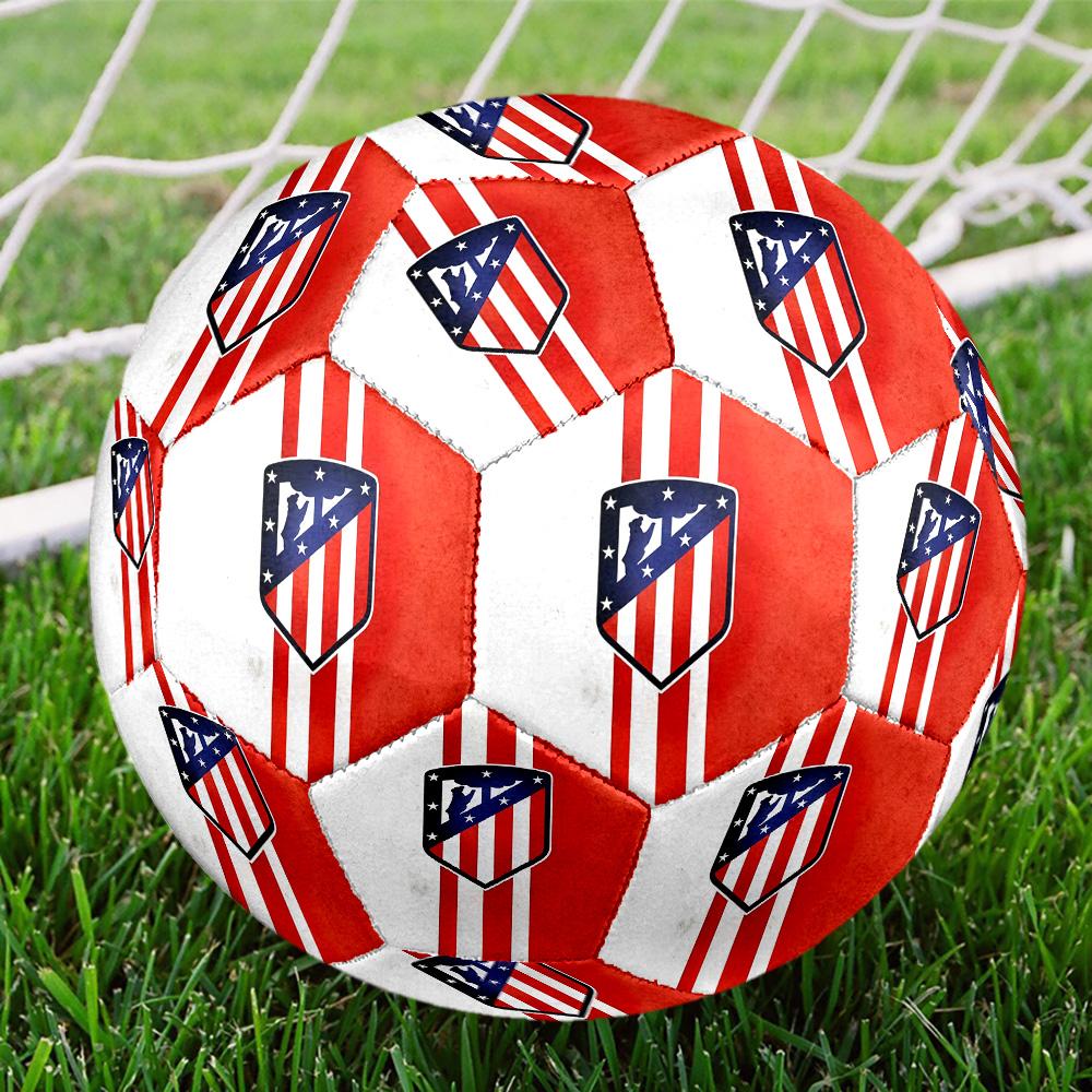 Pallone da Calcetto Atlético de Madrid Colorato Per Tutte le Età Cucito a Macchina PVC Pronto per la Competizione Resistente Ad Alto Rimbalzo
