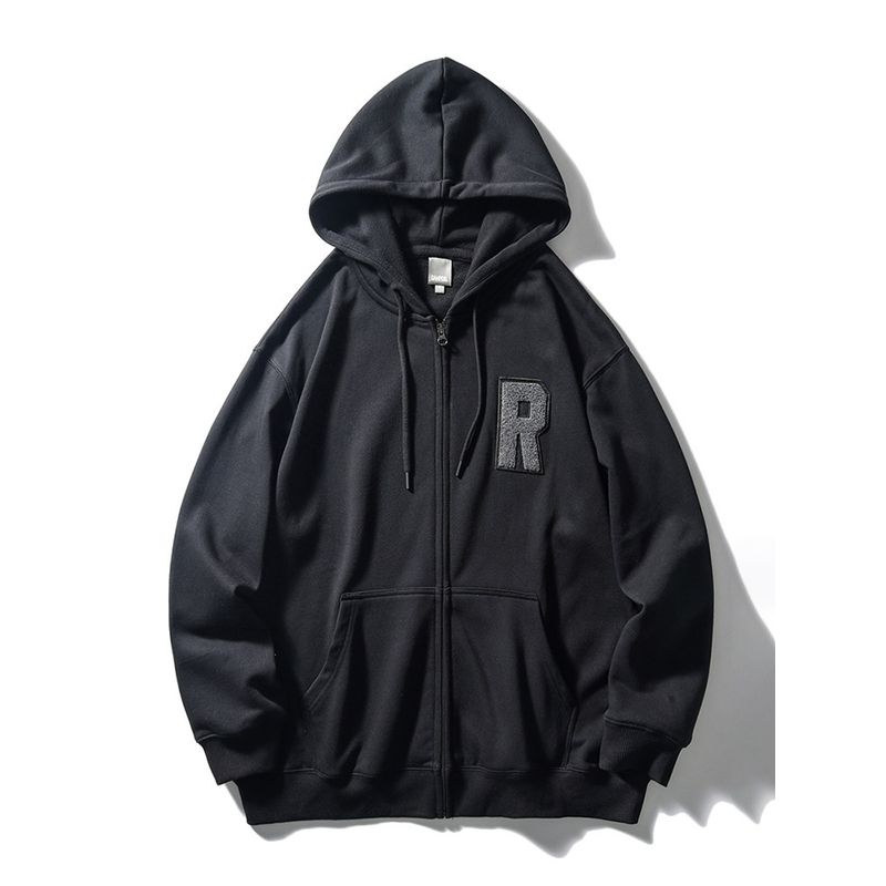 American Retro Pure Cotton Sweatshirt Hooded Zipper Cardigan Jacket Men's Spring and Autumn 2024 New Foreign Trade Men's Jacket