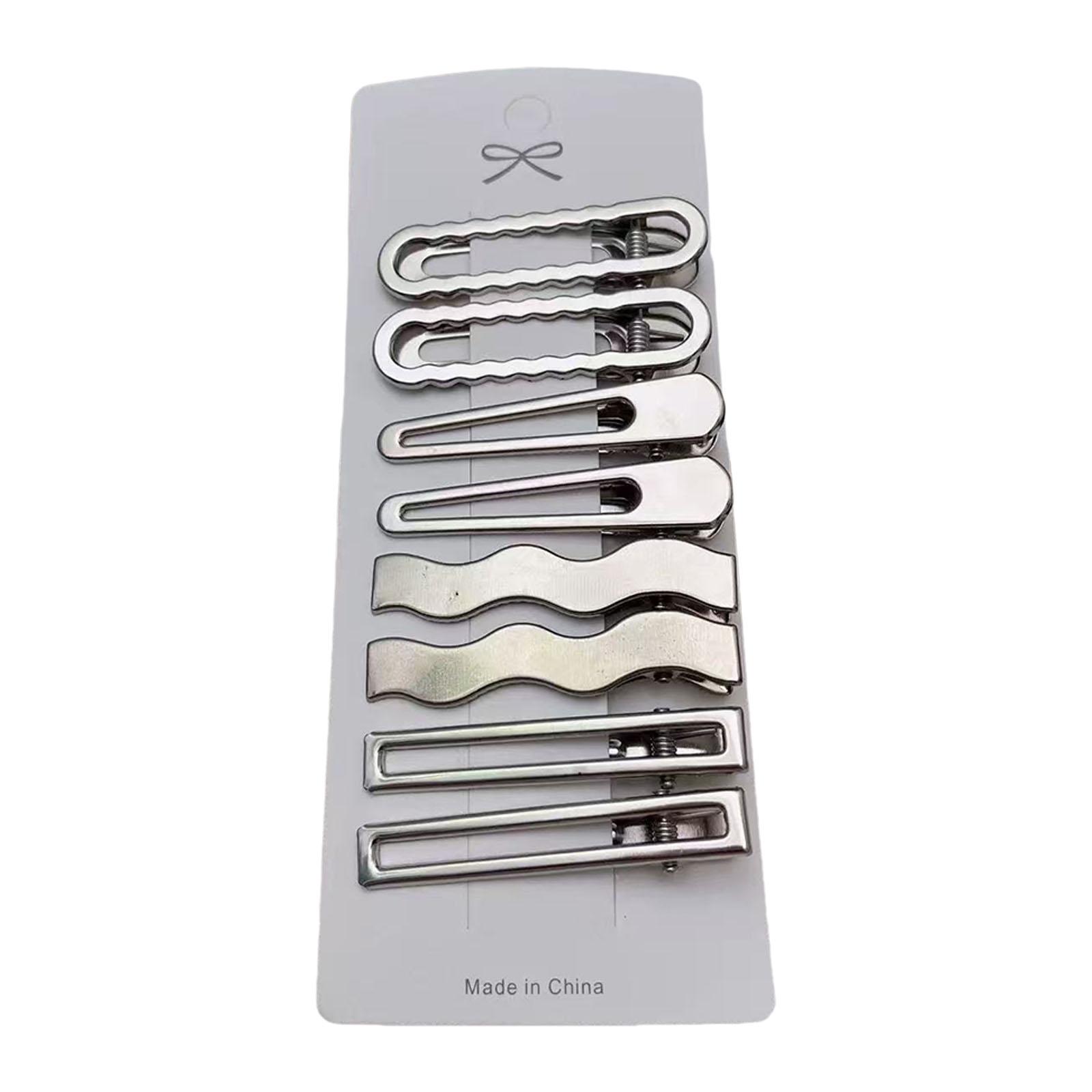 

8Pcs Metal Hair Clips For Women Shiny Rhinestone Barrettes For Side Bangs Styling Everyday Party Accessories B