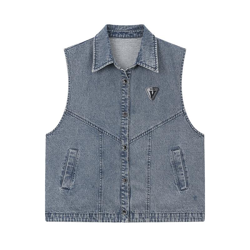 Women's Casual Denim Vest - 2024 Spring/Autumn Fashionable Age-Defying Outerwear
