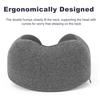 Travel Neck Pillow with Hood Memory Foam U-shaped Pillow with Adjustable Drawstring Breathable Neck Cushion for Airplane Car Long Flights Road Trips