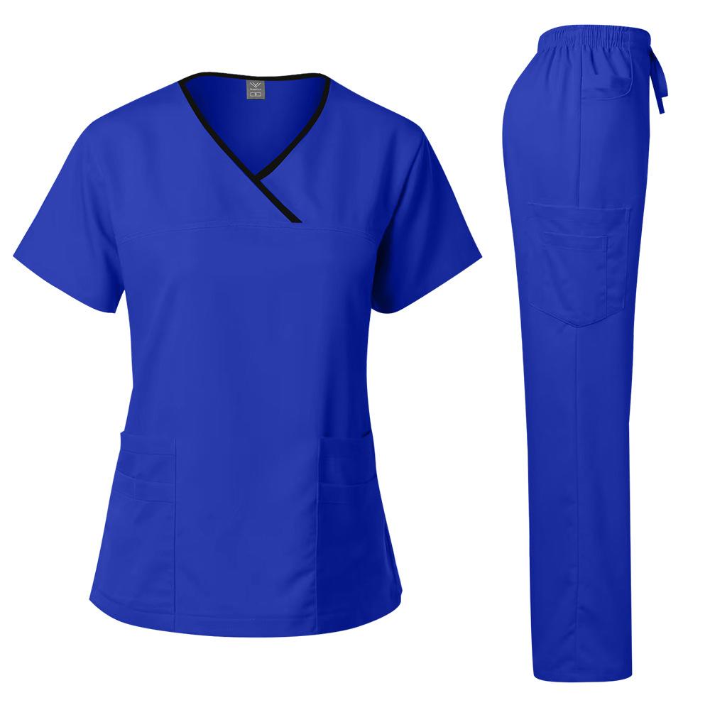 Uniform Pielęgniarki Medyczny Piękno SPA Uniforma Stomatologiczna Scrub Zestaw Scrubów Pielęgniarskich Opieka Zdrowotna Damski Strój Chirurgiczny Góra+Spodnie Garnitur Hurtownia